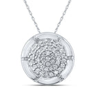 Radiant Brilliance: 10kt White Gold Diamond Cluster Pendant 1/6 Cttw - Splendid Jewellery