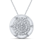 Radiant Brilliance: 10kt White Gold Diamond Cluster Pendant 1/6 Cttw - Splendid Jewellery