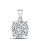 Radiant Brilliance: 10kt White Gold Diamond Cluster Pendant - Splendid Jewellery