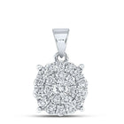 Radiant Brilliance: 10kt White Gold Diamond Cluster Pendant - Splendid Jewellery
