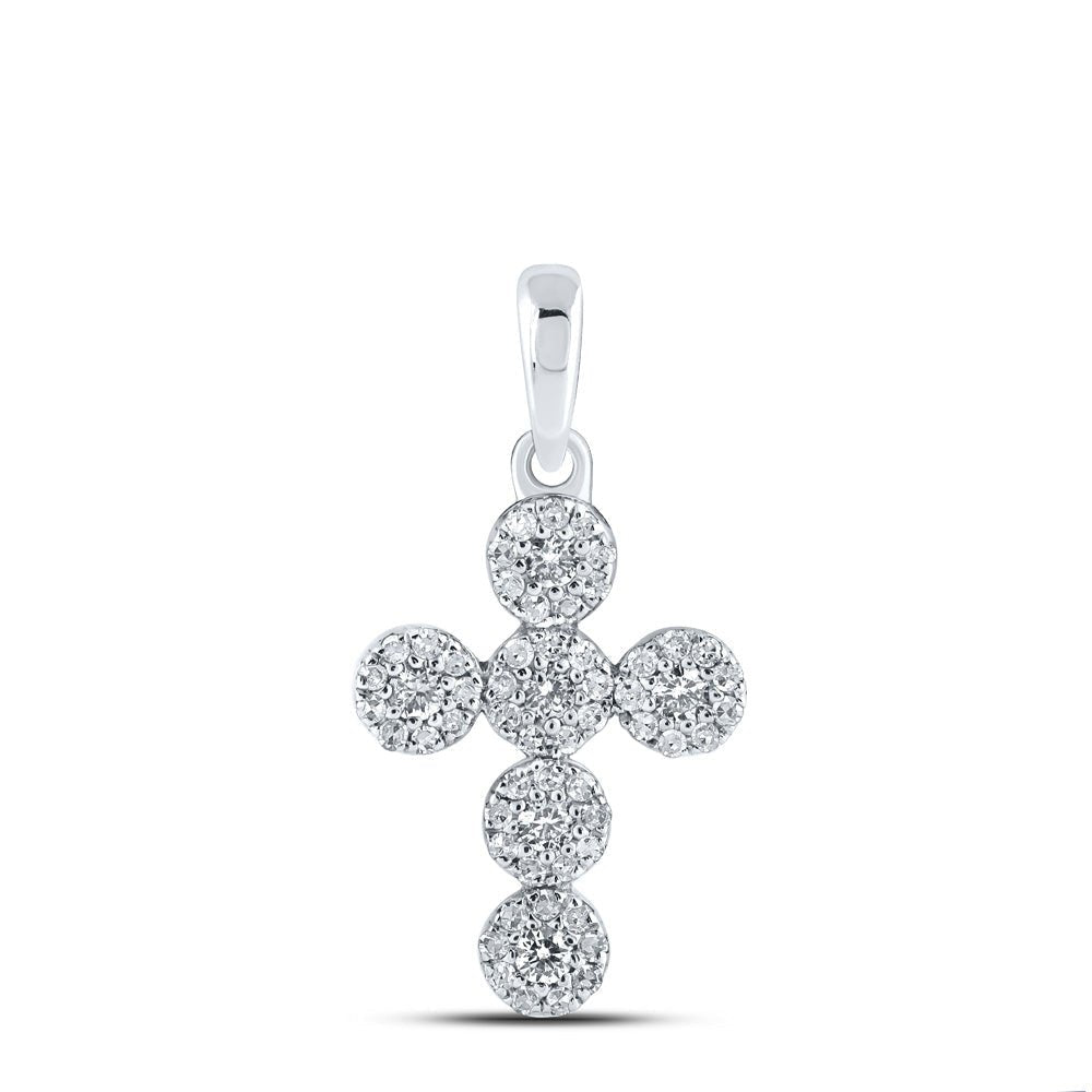 Radiant Brilliance: 10kt White Gold Diamond Cross Pendant - Splendid Jewellery