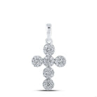 Radiant Brilliance: 10kt White Gold Diamond Cross Pendant - Splendid Jewellery