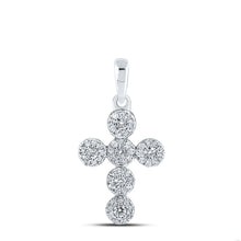 Load image into Gallery viewer, Radiant Brilliance: 10kt White Gold Diamond Cross Pendant - Splendid Jewellery