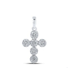 Radiant Brilliance: 10kt White Gold Diamond Cross Pendant - Splendid Jewellery