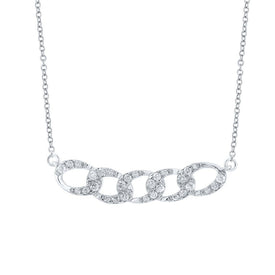 Radiant Brilliance: 10kt White Gold Diamond Cuban Link Pendant Necklace - Splendid Jewellery