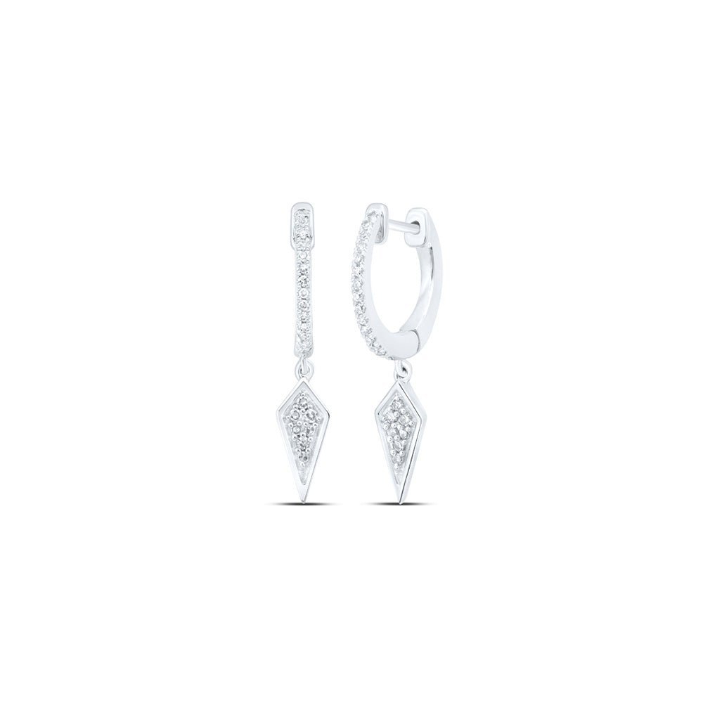 Radiant Brilliance: 10kt White Gold Diamond Dangle Earrings - Splendid Jewellery