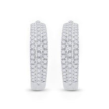 Load image into Gallery viewer, Radiant Brilliance 10kt White Gold Diamond Hoop Earrings  Top View from Splendid Jewellery