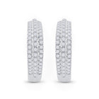 Radiant Brilliance 10kt White Gold Diamond Hoop Earrings  Top View from Splendid Jewellery
