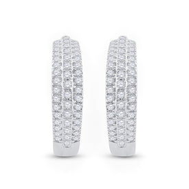 Radiant Brilliance 10kt White Gold Diamond Hoop Earrings  Top View from Splendid Jewellery