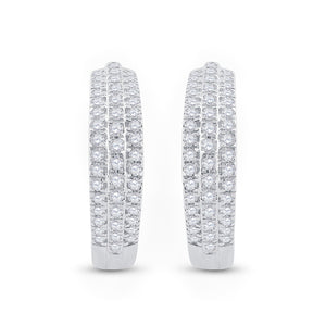 Radiant Brilliance 10kt White Gold Diamond Hoop Earrings - Splendid Jewellery