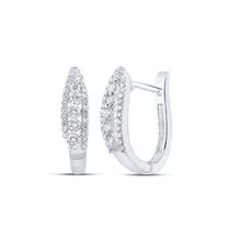 Load image into Gallery viewer, Radiant Brilliance: 10kt White Gold Diamond Hoop Earrings - Splendid Jewellery