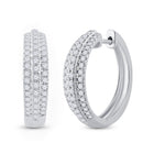 Radiant Brilliance 10kt White Gold Diamond Hoop Earrings  Side View from Splendid Jewellery