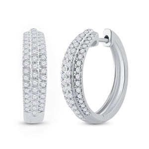 Radiant Brilliance 10kt White Gold Diamond Hoop Earrings - Splendid Jewellery