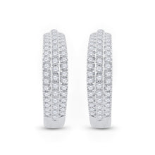 Load image into Gallery viewer, Radiant Brilliance 10kt White Gold Diamond Hoop Earrings - Splendid Jewellery