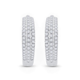 Radiant Brilliance 10kt White Gold Diamond Hoop Earrings - Splendid Jewellery