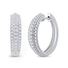 Load image into Gallery viewer, Radiant Brilliance 10kt White Gold Diamond Hoop Earrings - Splendid Jewellery