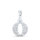Radiant Brilliance: 10kt White Gold Diamond Initial Pendant - Splendid Jewellery