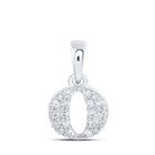 Radiant Brilliance: 10kt White Gold Diamond Initial Pendant - Splendid Jewellery