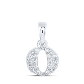 Radiant Brilliance: 10kt White Gold Diamond Initial Pendant - Splendid Jewellery