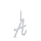 Radiant Brilliance: 10kt White Gold Diamond Initial Pendant - Splendid Jewellery