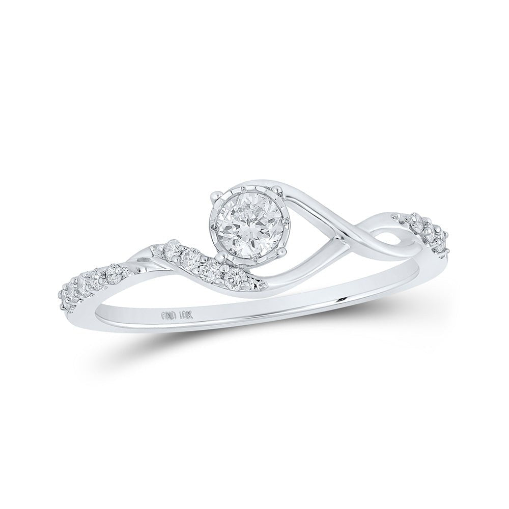 Radiant Brilliance 10kt White Gold Diamond Solitaire Fashion Ring - Splendid Jewellery
