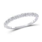 Radiant Brilliance: 10kt White Gold Diamond Stackable Band Ring - Splendid Jewellery