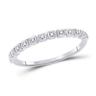 Radiant Brilliance: 10kt White Gold Diamond Stackable Band Ring - Splendid Jewellery