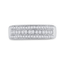Load image into Gallery viewer, Radiant Brilliance | 10kt White Gold Round Diamond Band Ring 1/3 Cttw Front view from the 10Kt White Gold Womens Round Diamond Band Ring 1 3 Cttwpin33891 collection by Splendid Jewellery