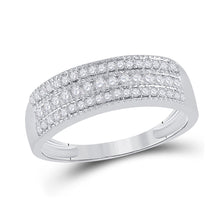 Load image into Gallery viewer, Radiant Brilliance | 10kt White Gold Round Diamond Band Ring 1/3 Cttw Top view from the 10Kt White Gold Womens Round Diamond Band Ring 1 3 Cttwpin33891 collection by Splendid Jewellery