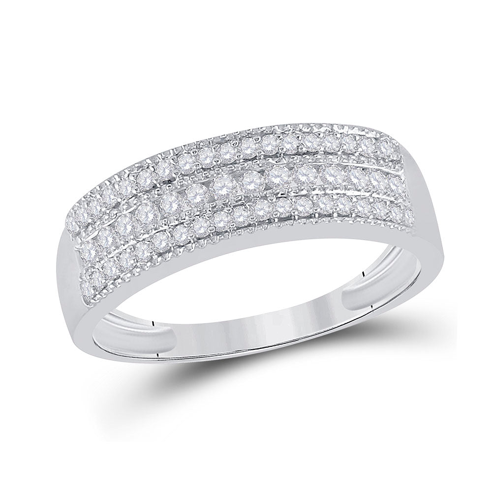 Radiant Brilliance | 10kt White Gold Round Diamond Band Ring 1/3 Cttw - Splendid Jewellery