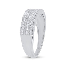 Load image into Gallery viewer, Radiant Brilliance | 10kt White Gold Round Diamond Band Ring 1/3 Cttw Side view from the 10Kt White Gold Womens Round Diamond Band Ring 1 3 Cttwpin33891 collection by Splendid Jewellery