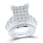 Radiant Brilliance: 10kt White Gold Round Diamond Cluster Bridal Wedding Engagement Ring - Splendid Jewellery