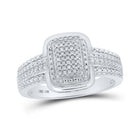 Radiant Brilliance: 10kt White Gold Round Diamond Cluster Ring 1/10 Cttw - Splendid Jewellery