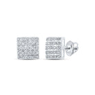 Radiant Brilliance: 10kt White Gold Square Diamond Earrings - Splendid Jewellery