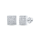 Radiant Brilliance: 10kt White Gold Square Diamond Earrings - Splendid Jewellery