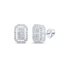 Radiant Brilliance: 10kt White Gold Women's Rectangle Diamond Earrings - Splendid Jewellery