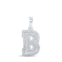 Load image into Gallery viewer, Radiant Brilliance: 10kt White Gold Womens Round Diamond B Initial Letter Pendant - Splendid Jewellery