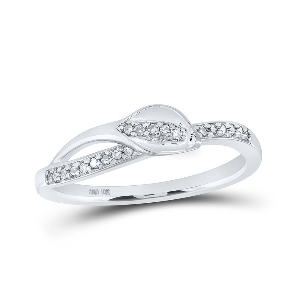 Radiant Brilliance | 10kt White Gold Women's Round Diamond Band Ring 1/10 Cttw - Splendid Jewellery