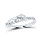 Radiant Brilliance | 10kt White Gold Women's Round Diamond Band Ring 1/10 Cttw - Splendid Jewellery