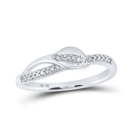 Radiant Brilliance | 10kt White Gold Women's Round Diamond Band Ring 1/10 Cttw - Splendid Jewellery