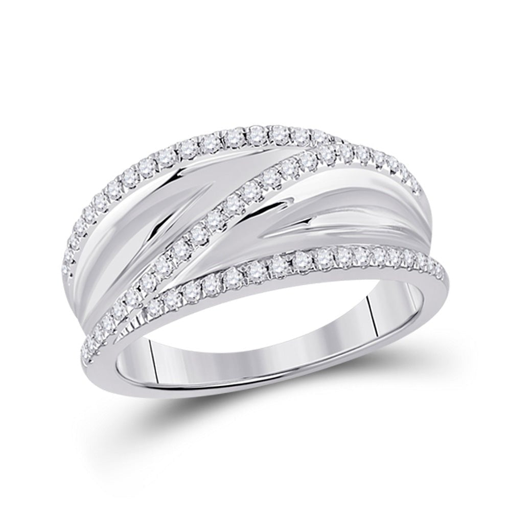 Radiant Brilliance | 10kt White Gold Womens Round Diamond Band Ring 1/3 Cttw - Splendid Jewellery