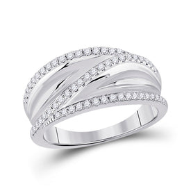Radiant Brilliance | 10kt White Gold Womens Round Diamond Band Ring 1/3 Cttw - Splendid Jewellery