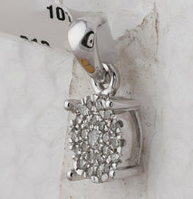 Load image into Gallery viewer, Radiant Brilliance: 10kt White Gold Womens Round Diamond Circle Frame Cluster Pendant  Side View from Splendid Jewellery