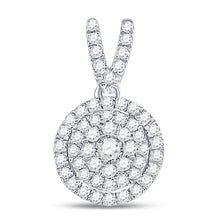 Load image into Gallery viewer, Radiant Brilliance: 10kt White Gold Womens Round Diamond Circle Frame Pendant - Splendid Jewellery