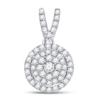 Radiant Brilliance: 10kt White Gold Womens Round Diamond Circle Frame Pendant  Top View from Splendid Jewellery