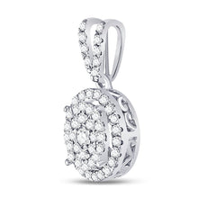 Load image into Gallery viewer, Radiant Brilliance: 10kt White Gold Womens Round Diamond Circle Frame Pendant  Side View from Splendid Jewellery