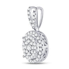 Radiant Brilliance: 10kt White Gold Womens Round Diamond Circle Frame Pendant - Splendid Jewellery