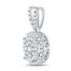 Radiant Brilliance: 10kt White Gold Womens Round Diamond Circle Frame Pendant - Splendid Jewellery