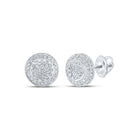 Radiant Brilliance: 10kt White Gold Womens Round Diamond Cluster Earrings 1/3 Cttw - Splendid Jewellery