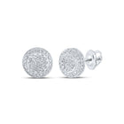 Radiant Brilliance: 10kt White Gold Womens Round Diamond Cluster Earrings 1/3 Cttw - Splendid Jewellery